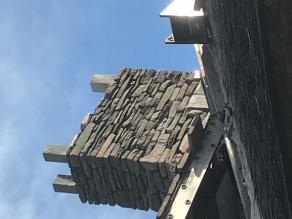 New stone chimney and fire ring
